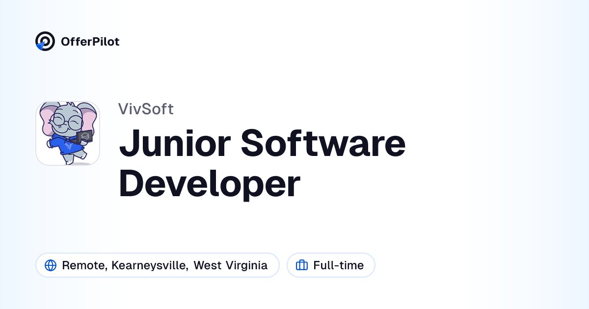 Junior Software Developer at VivSoft | OfferPilot